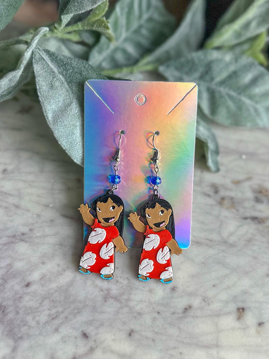 3D Printed Lilo & Stitch Earrings: Ohana Inspired PLA Plastic Jewelry