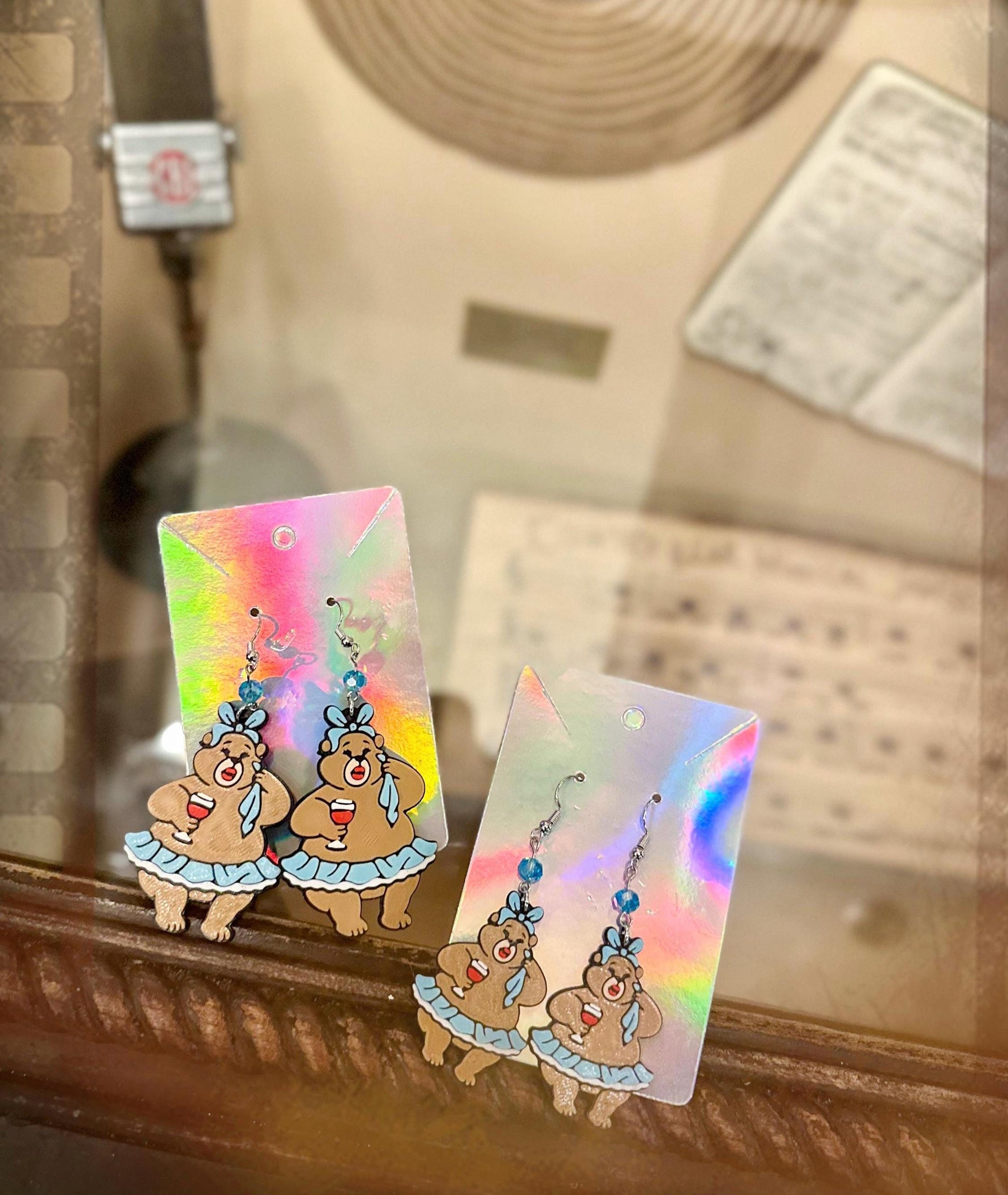 Country Bear Jamboree earrings - Trixie earrings - Cute Bear earrings - Grizzly Hall