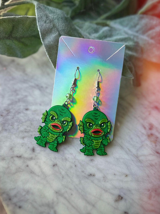 Monster earrings - Creature earrings - Creature from the black lagoon - Universal Epic Universe earrings - Dark Universe