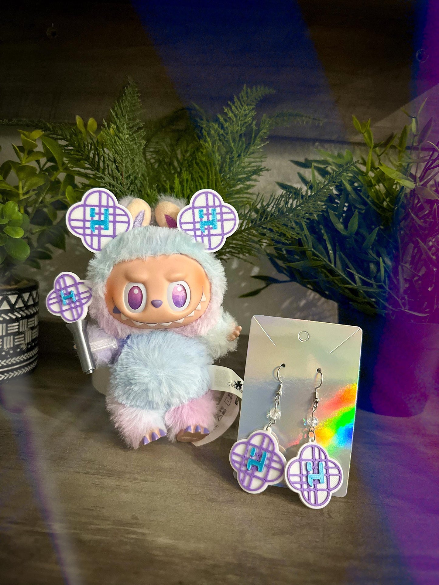 K-Pop Hunters Inspired Ears Headbands Saja Boys & Huntrix Earrings - Labubu Huntr/x Saja boys Fan Light Stick Doll Accessory Kpop Lightstick