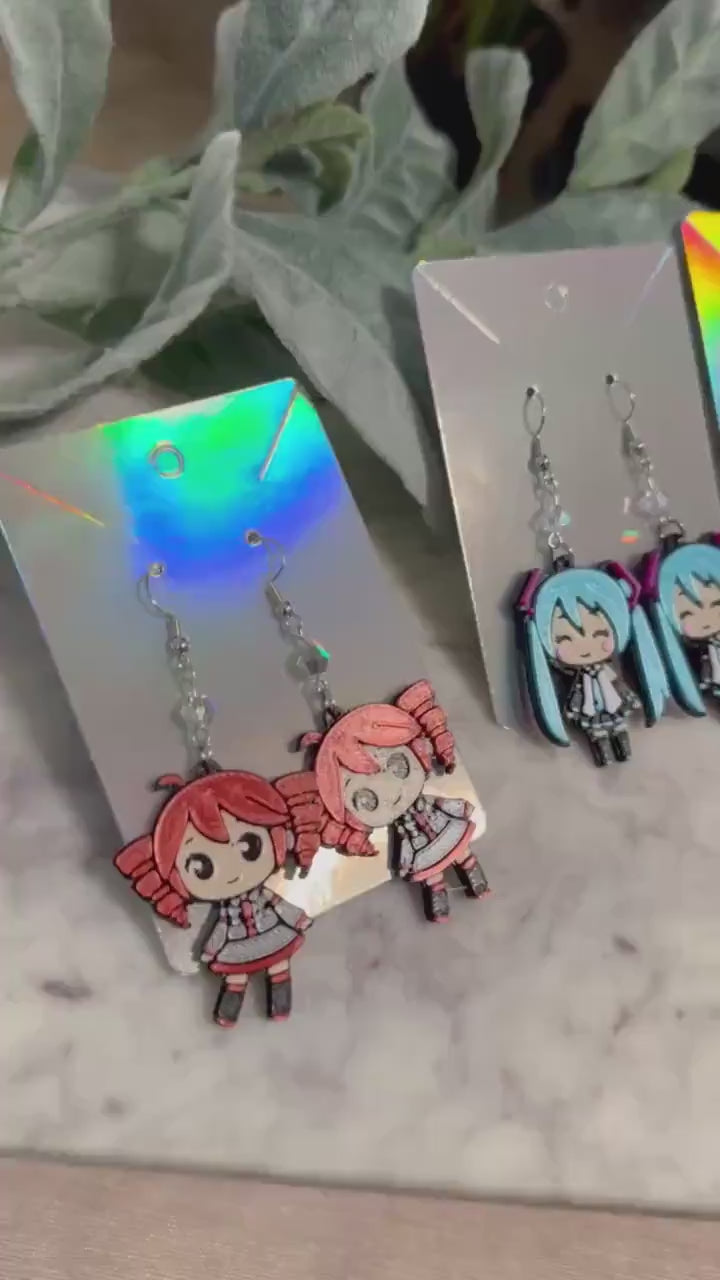 Project Sekai Inspired Earrings - VOCALOID earrings Miku Hatsune, Rin & Len Kagamine, Teto Kasane - 3d printed earrings - PJSK earrings