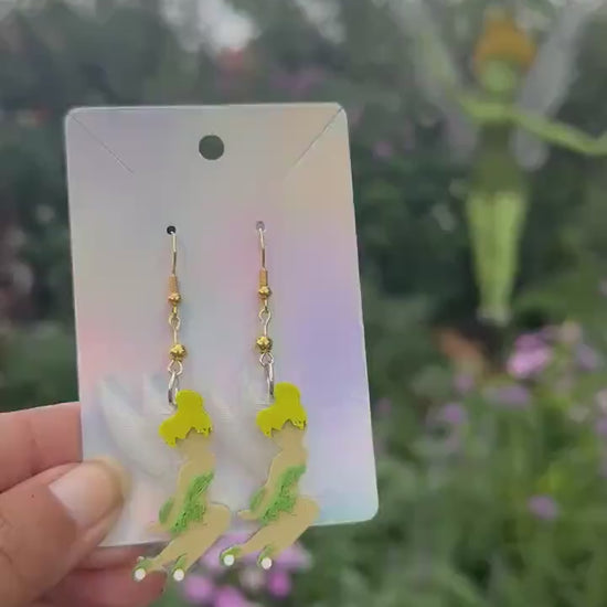 Tinkerbell 3D printed earrings - Disney inspired Tink earrings