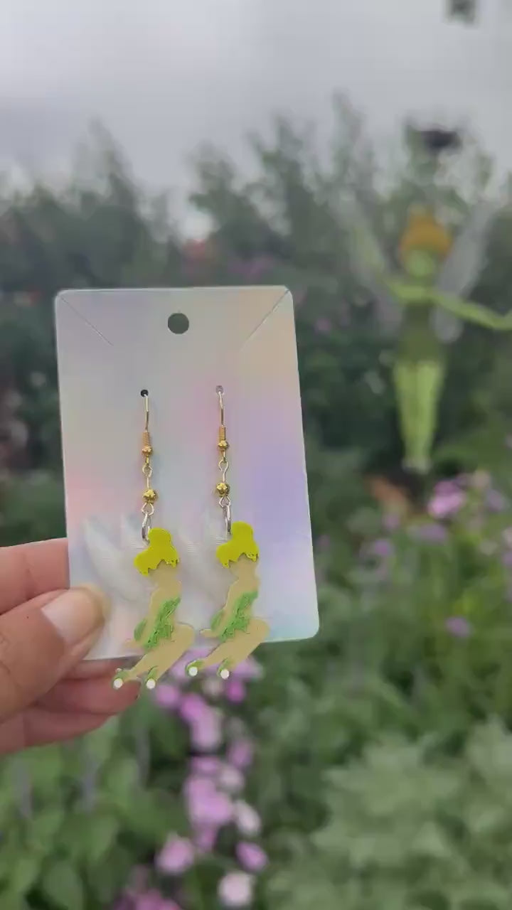 Tinkerbell 3D printed earrings - Disney inspired Tink earrings