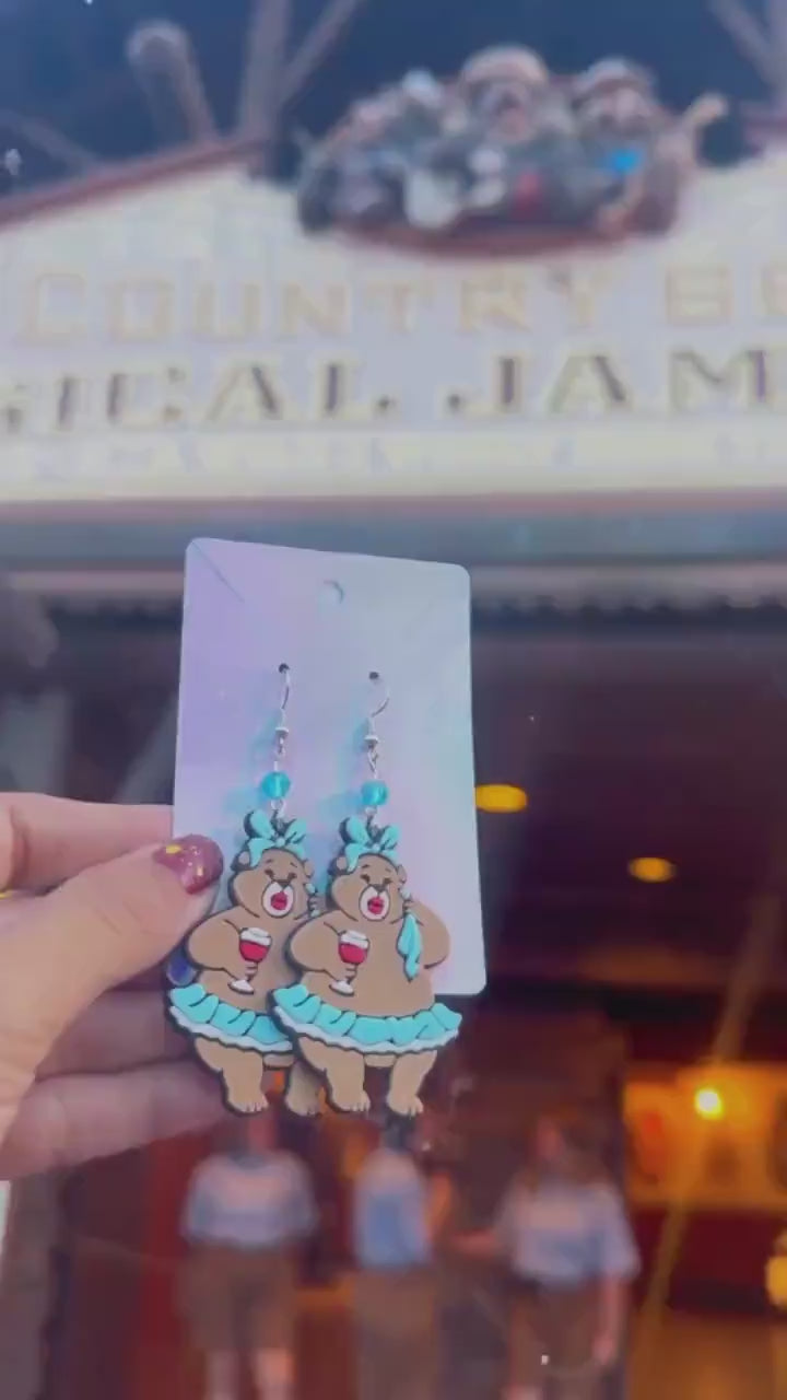 Country Bear Jamboree earrings - Trixie earrings - Cute Bear earrings - Grizzly Hall