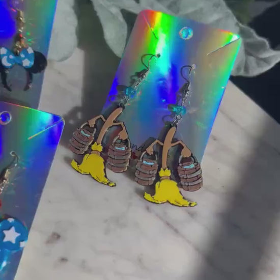 Fantasia Inspired Earrings: 3D Printed Sorcerer Mickey, Minnie Mouse