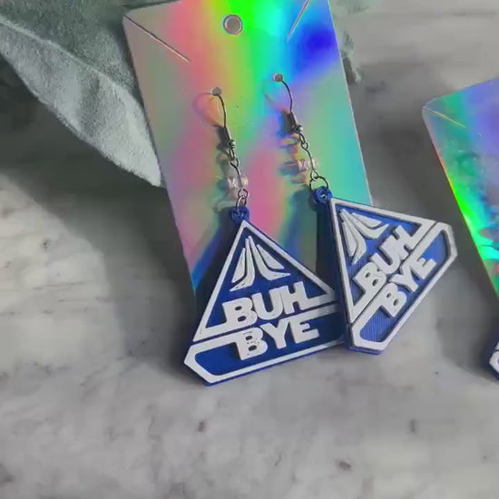 Star Tours Earrings: 3D Printed Buh-Bye PLA Plastic