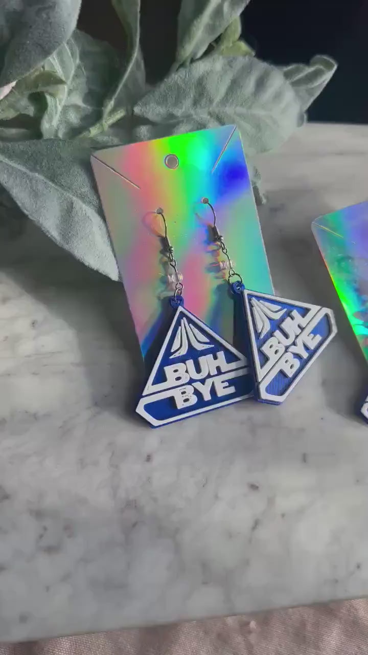 Star Tours Earrings: 3D Printed Buh-Bye PLA Plastic
