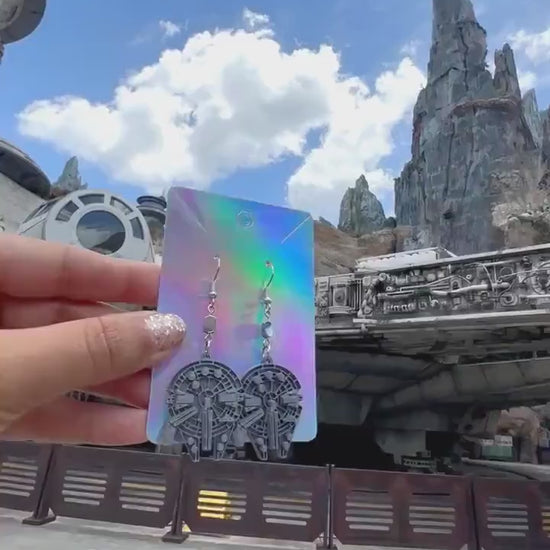Millennium Falcon earrings - 3D Printed earrings - Star Wars inspired earrings - Galaxy’s Edge - May the force Falcon Earrings - Hyperspace