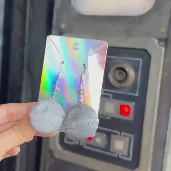 Death Star earrings - 3D Printed earrings - Star Wars inspired earrings - Galaxy’s Edge - May the force - Darth Vader - Empire