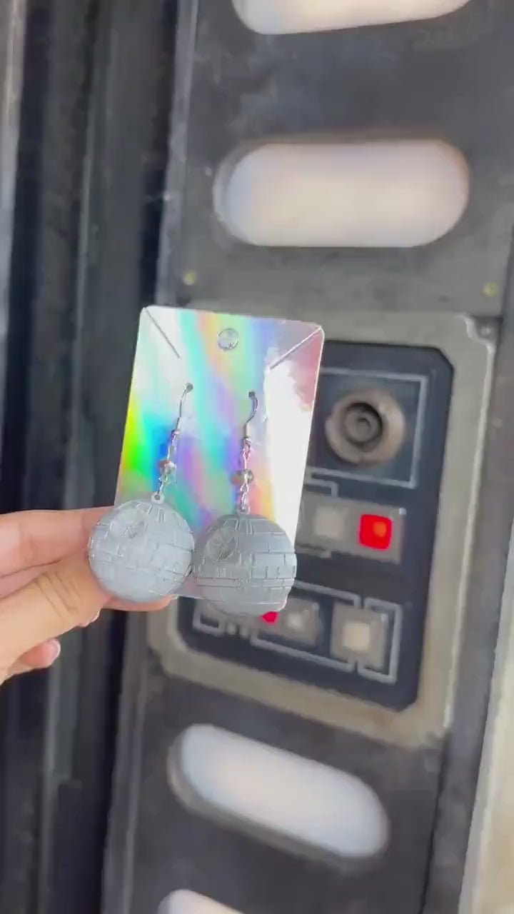 Death Star earrings - 3D Printed earrings - Star Wars inspired earrings - Galaxy’s Edge - May the force - Darth Vader - Empire
