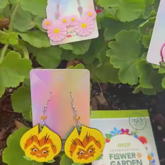 Wonderland Flower earrings - Alice in Wonderland Flowers Spring earrings - Epcot Flower & Garden - Topiary - Mickey Topiary